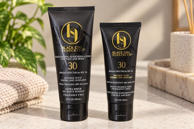 black girl sunscreen size options