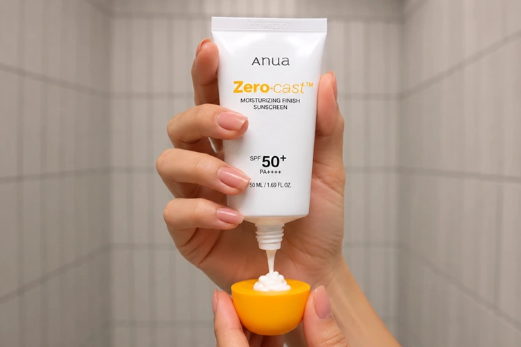 measuring cup cap of anua zero-cast sunscreen