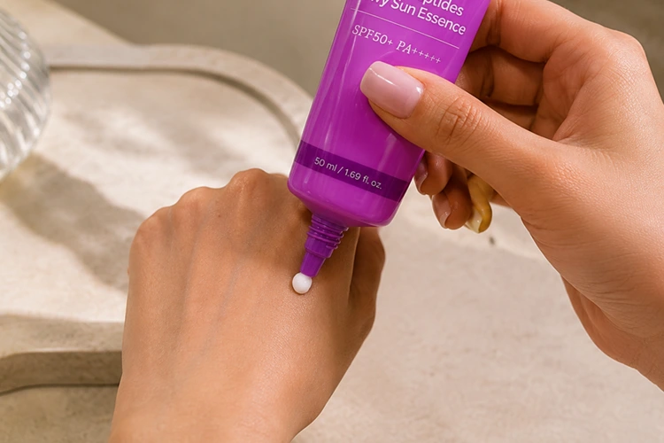 narrow dispensing nozzle of numbuzin no.9 sunscreen