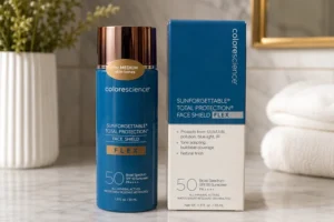 packaging of colorescience sunforgettable total protection face shield flex
