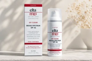 pump bottle and outer box of eltamd uv clear broad spectrum spf 46