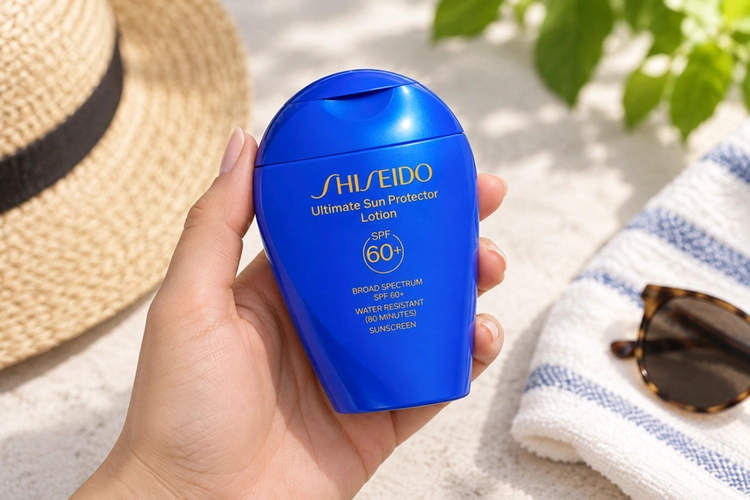 squeezable bottle of shiseido ultimate sun protector lotion